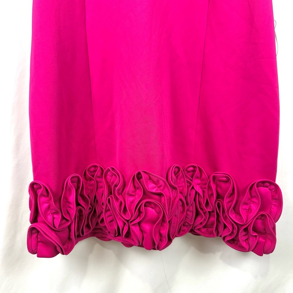 Lane Bryant Sz 26p Pink Sleeveless Ruffled Hem Sheath Dress V-Neck Romantic Sexy - Picture 4 of 13